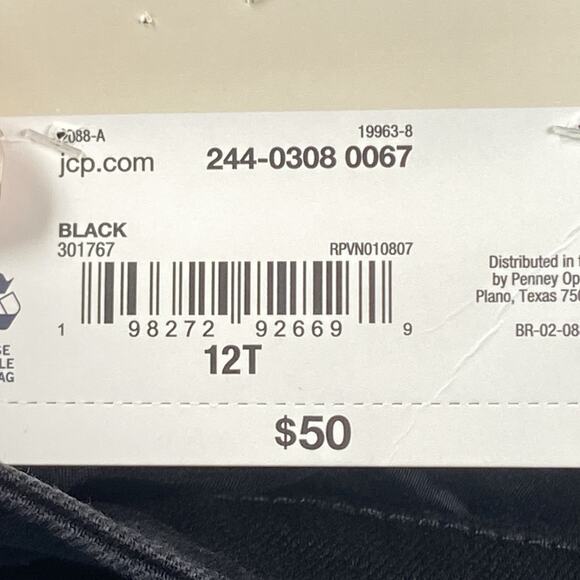 NWT St Johns Bay Women's Size 12T (32x32) Skinny Jeans Black Slimming Mid Rise - Picture 7 of 7